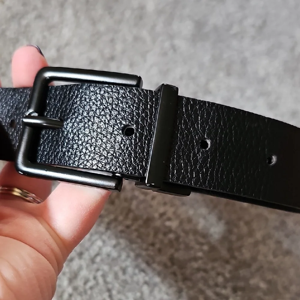 F💜🔹️Kids' Reversible Black & Checkered Belt
